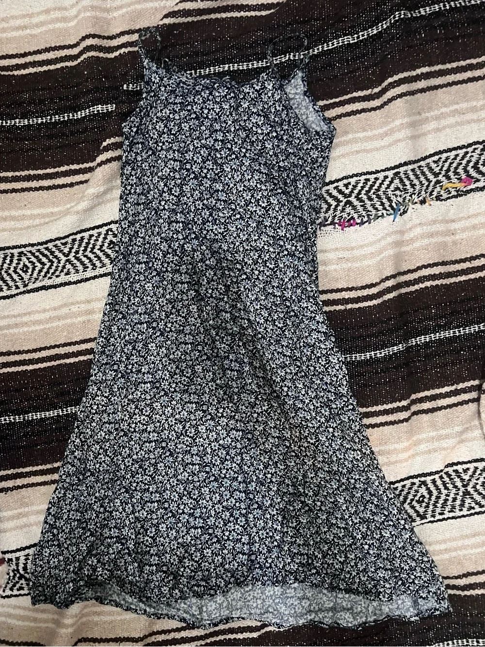 Girls' Black Floral A-Line Sundress